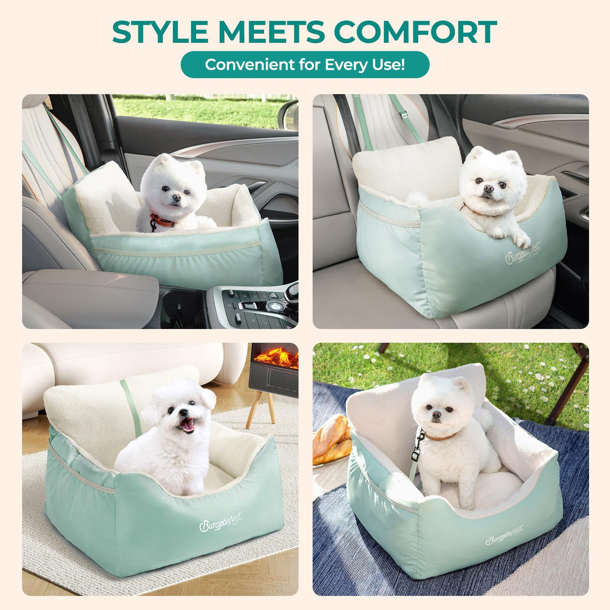 Comfort Dog Car Seat Bed for Small Dogs and Puppies