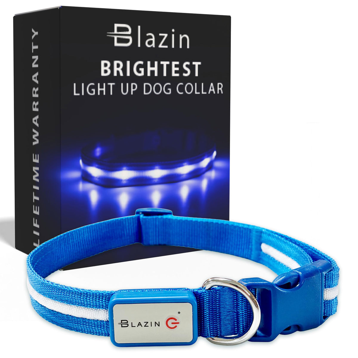 Rechargeable LED Light Up Dog Collar for Night Safety