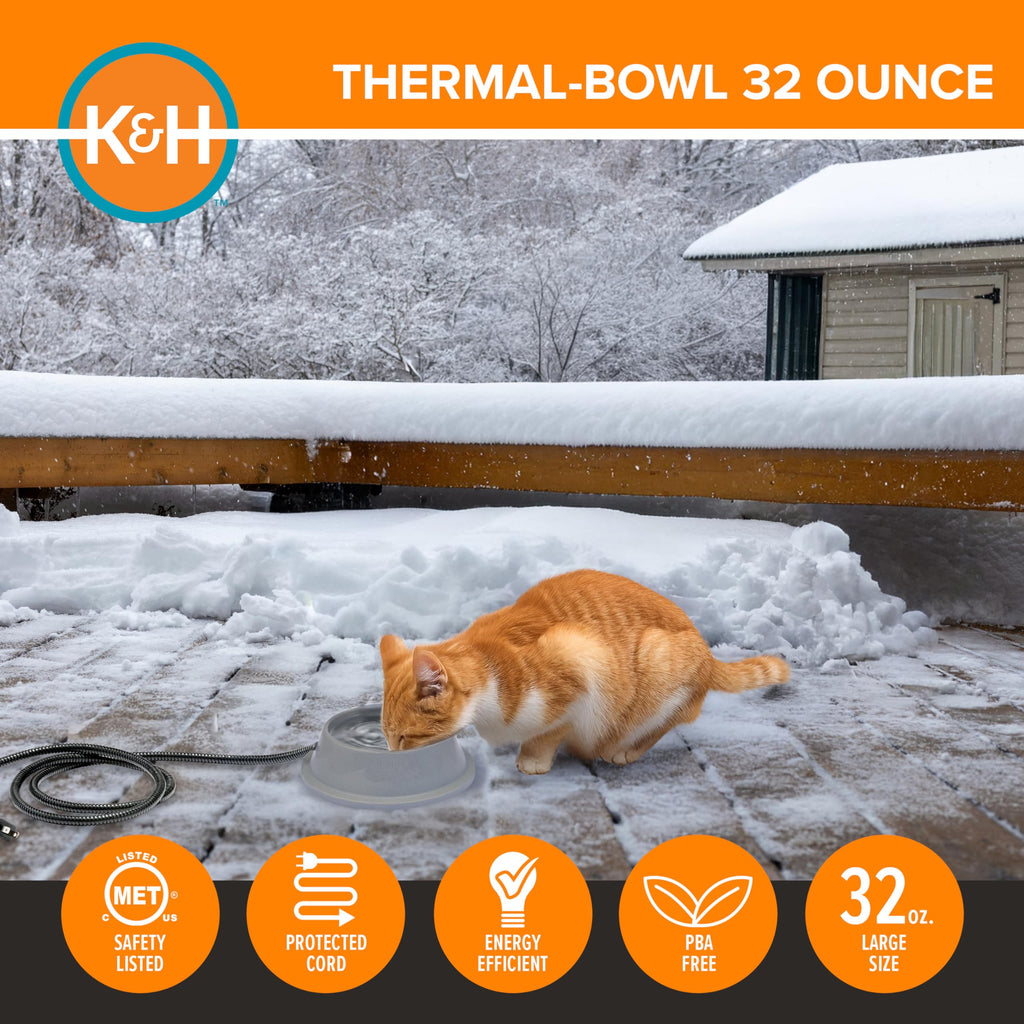 Outdoor Heated Pet Water Bowl for Cats and Dogs in Winter