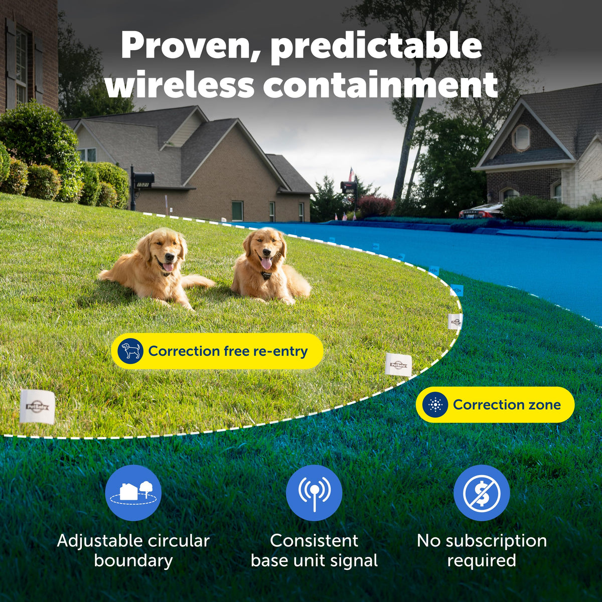 Portable Wireless Pet Fence with Adjustable Boundary Display