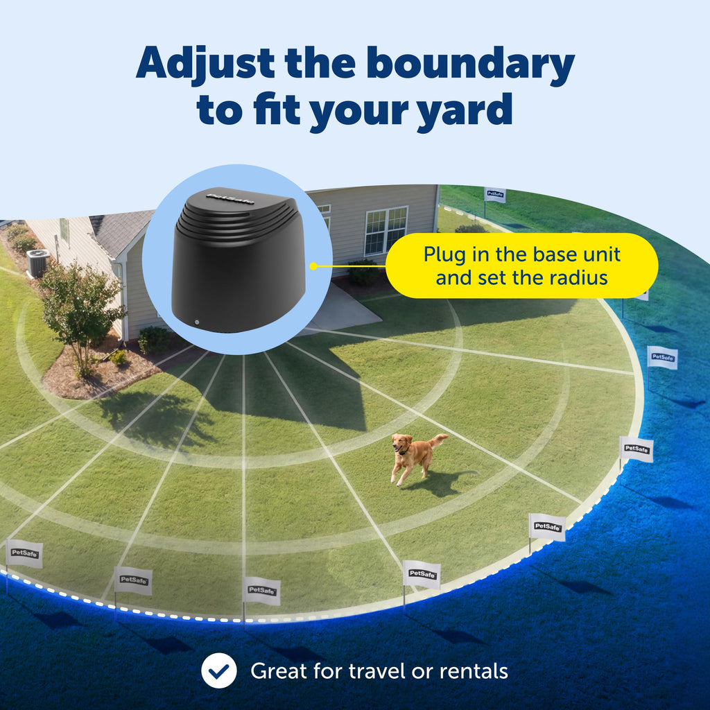 Portable Wireless Pet Fence with Adjustable Boundary Display